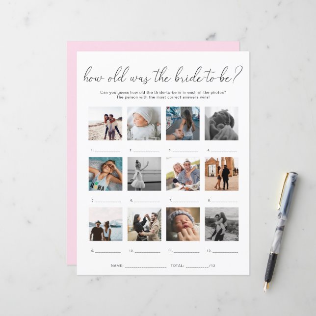 Quinn How Old Was The Bride Game Photo Game (Front/Back In Situ)