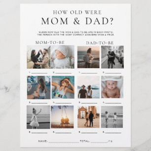 Quinn How Old Were Mom and Dad Photo Game Flyer