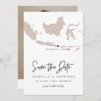 QUINN INDONESIA Blush Pink Map Photo Save the Date