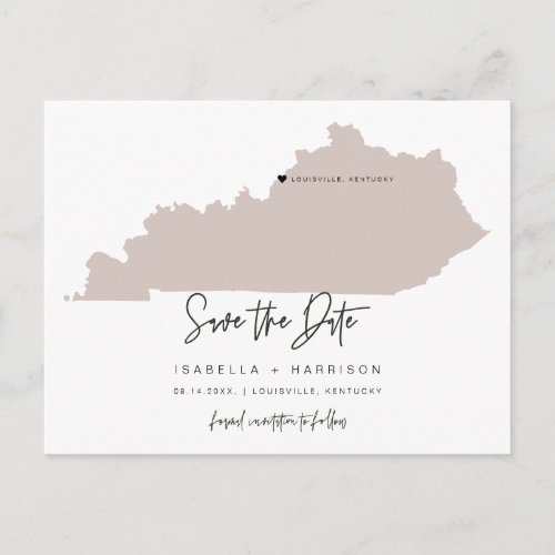 QUINN_ Kentucky Map Save the Date Moveable Heart Postcard