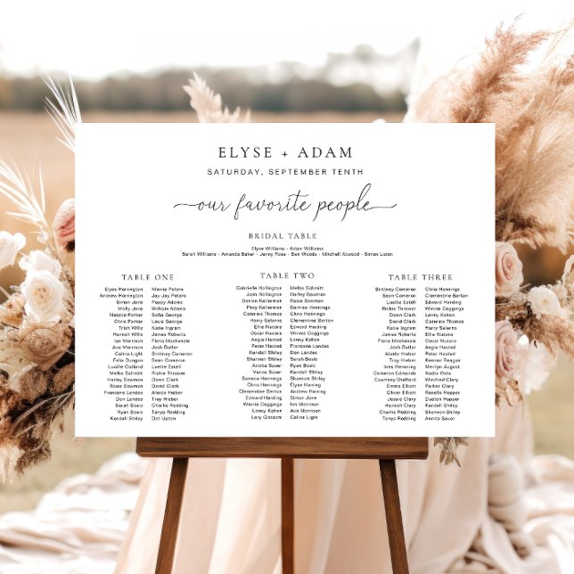 Quinn Minimal 3 Banquet Seating Chart Foam Board (Creator Uploaded)