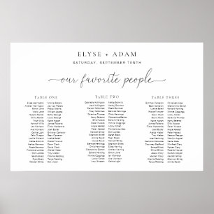 Quinn Minimal 3 Banquet Table Plan Poster
