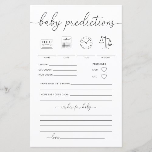 Quinn Minimal Baby Predictions Game
