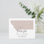 QUINN- Montana Map Save the Date (Moveable Heart!) Postcard (Standing Front)