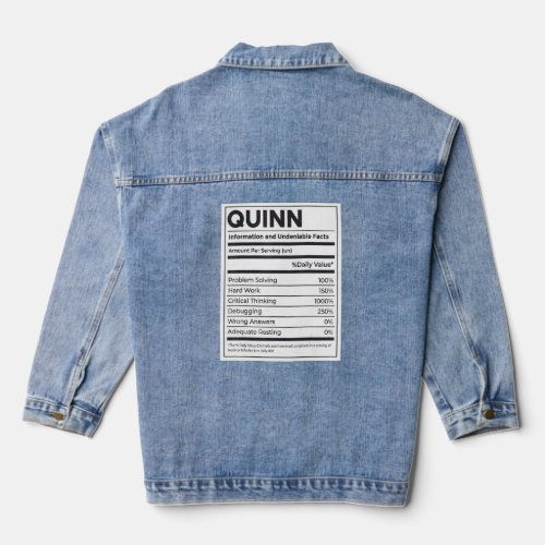 Quinn Nutrition Information  Problem Solving Hard  Denim Jacket