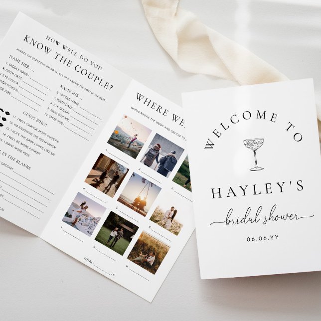 Quinn Script Bridal Shower Game and Menu Booklet Invitation (Creator Uploaded)