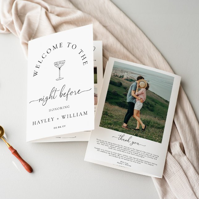 Quinn Script Wedding Rehearsal Dinner Game Booklet Flyer (Creator Uploaded)