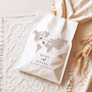 QUINN World Map Travel Destination Save the Date Favor Bag