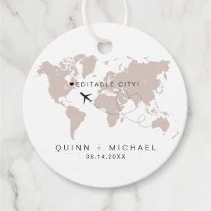 QUINN World Map Travel Destination Save the Date Favor Tags