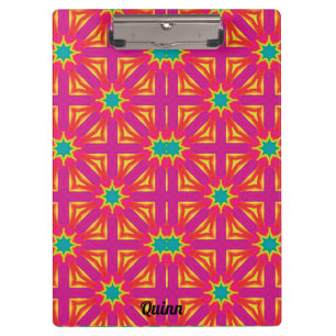 QUINN ~ Yellow, Blue, Red and Pink design Clipboard