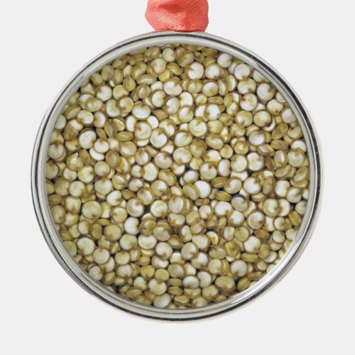 Quinoa grains macro photo metal ornament