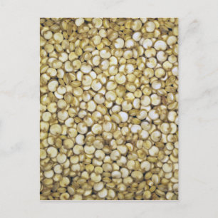 Quinoa grains macro photo postcard