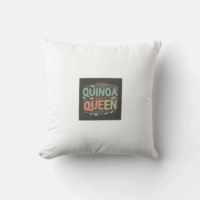 Quinoa Queen Throw Pillow (Front)