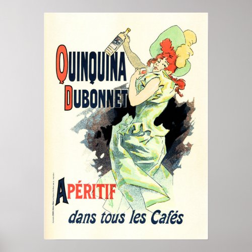 QUINQUINA DUBONNET APERITIF Ad Jules Cheret French Poster