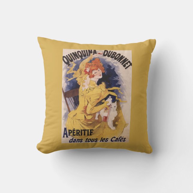 Quinquina Dubonnet Aperitif Promotional Poster Throw Pillow (Front)