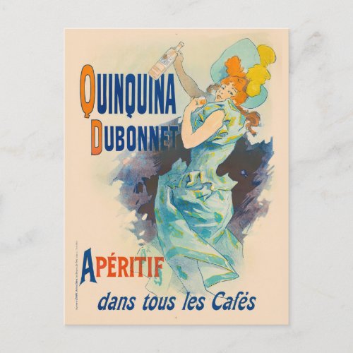 Quinquina Dubonnet Apritif Vintage Poster 1895 Postcard