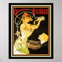 Quinquina Michaud Art Nouveau Ad 16x20