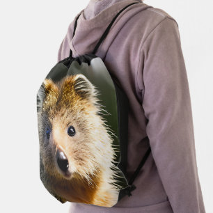 Quintin The Ginger Quokka, Drawstring Backpack