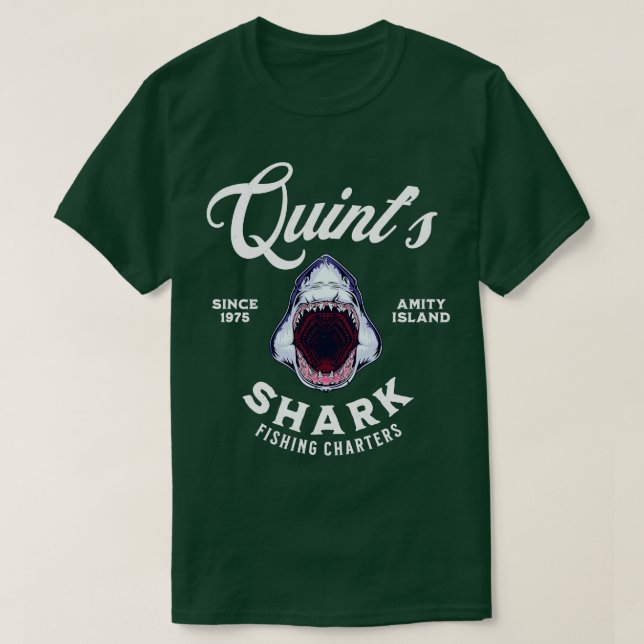 Quints Fishing Charters Since 1975 Amity Island T-Shirt (Design Front)