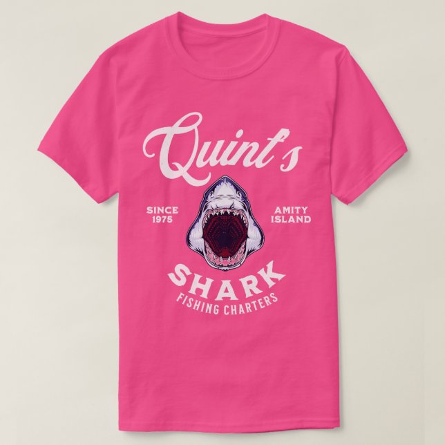 Quints Fishing Charters Since 1975 Amity Island T-Shirt (Design Front)