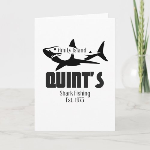 Quints Shark Fishing Amity Island Funny Jaws Card