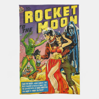 QUIRKY 1950's SCI FI PULP DESIGN Towel