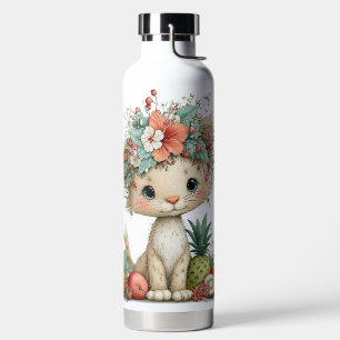 QUIRKY ADORABLE SUMMER THEMED KITTY CAT WATER BOTTLE