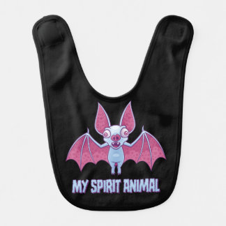 Quirky Albino Bat Spirit Animal Baby Bib