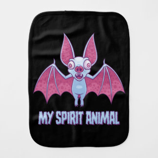 Quirky Albino Bat Spirit Animal Baby Burp Cloth