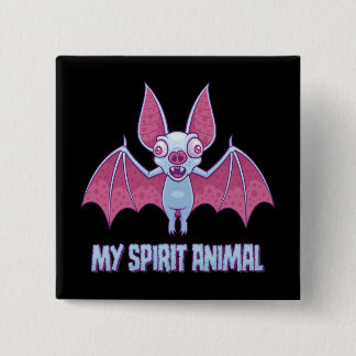 Quirky Albino Bat Spirit Animal Button