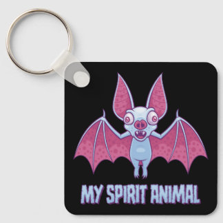 Quirky Albino Bat Spirit Animal Keychain