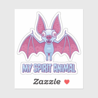 Quirky Albino Bat Spirit Animal Sticker