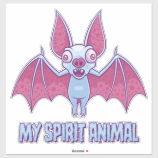 Quirky Albino Bat Spirit Animal Sticker