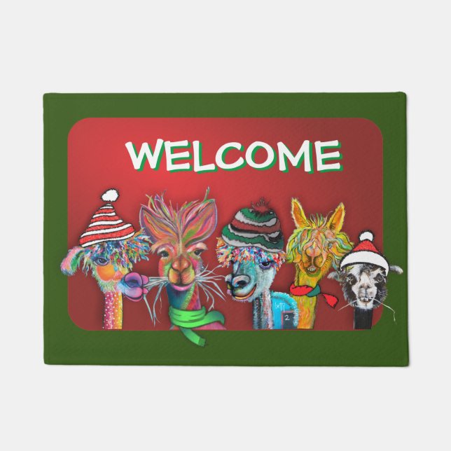 Quirky Alpaca door mat (Front)