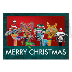 Quirky Alpacas Merry Christmas card 19-2
