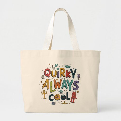 Quirky Always cool  Large Tote Bag