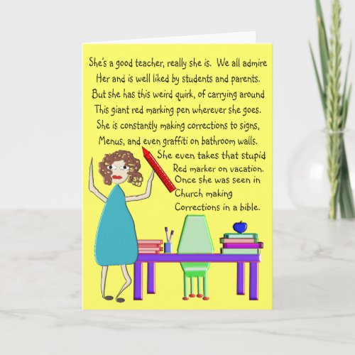 Quirky and Fun Teacher Cards