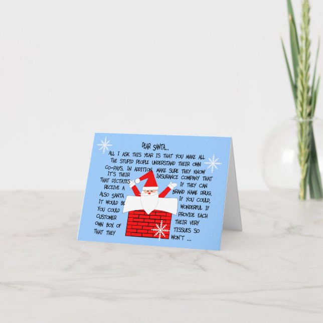 Quirky and Funny Pharmacist Christmas Note Cards (Front)