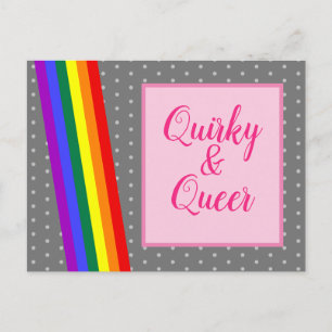 Quirky and Queer LGBT Rainbow Colors Postcard