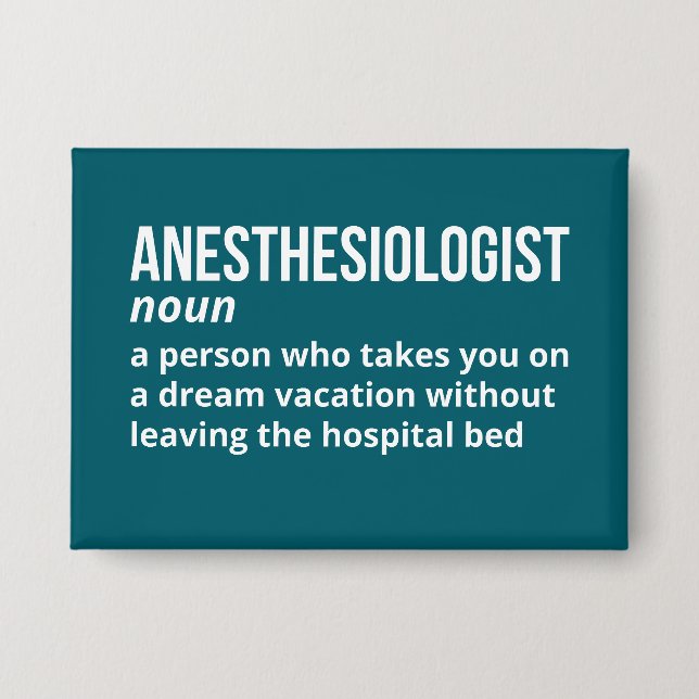 Quirky Anesthesiologist Definition Button (Front)