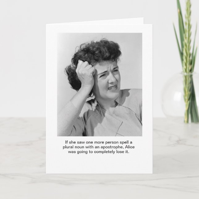Quirky Apostrophe Alice Stock Photo Card (Front)