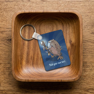 Quirky Armadillo Add Your Text Fantasy Character Keychain