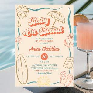 Quirky Baby on Board Baby Shower Invitation