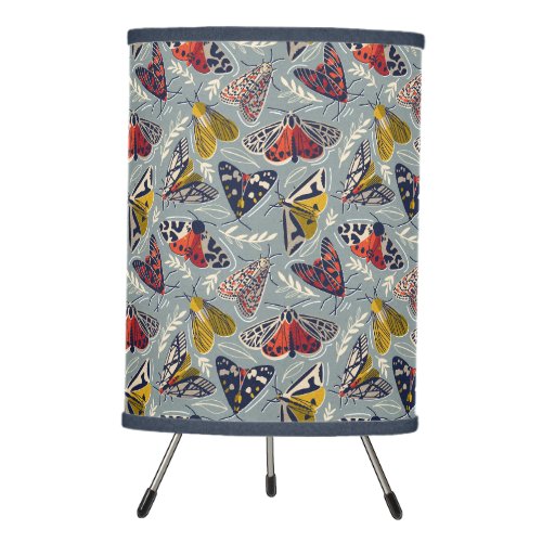 Quirky beautiful doodle moths insects tripod lamp