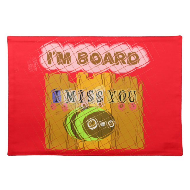 Quirky Bee Art Print Cloth Placemat (Front)