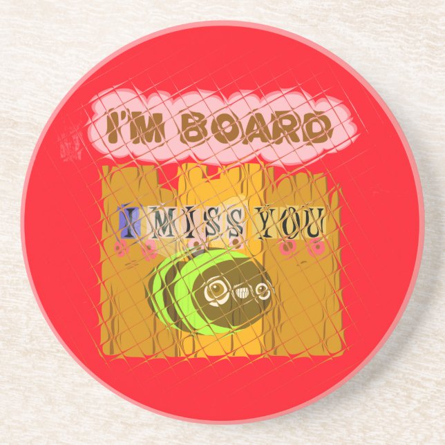 Quirky Bee Art Print Drink Coaster (Front)