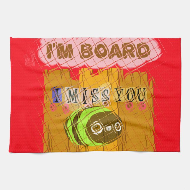 Quirky Bee Art Print Kitchen Towel (Horizontal)