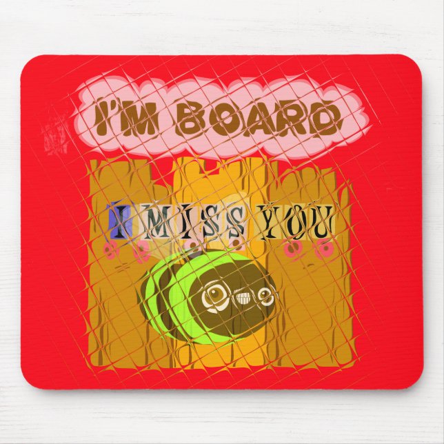 Quirky Bee Art Print Mouse Pad (Front)