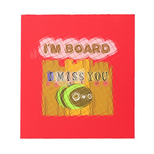 Quirky Bee Art Print Notepad (Front)