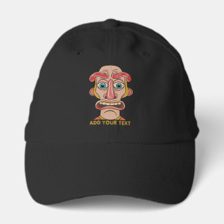 quirky beige cartoon expressive face performance cap
